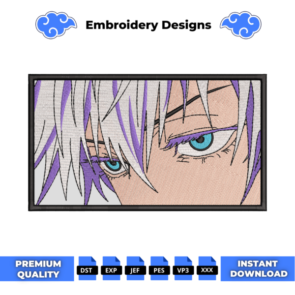 Gojo Satoru Eyes Boxed Embroidery Design