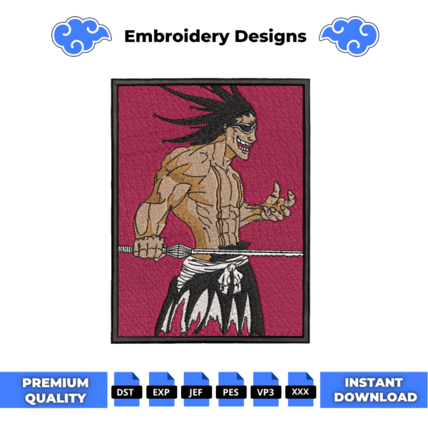 Kenpachi Boxed Embroidery Design