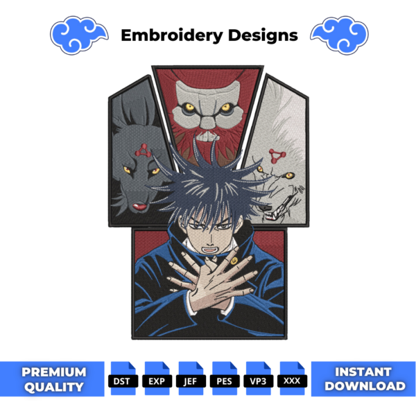 Megumi Shikigami Embroidery Design