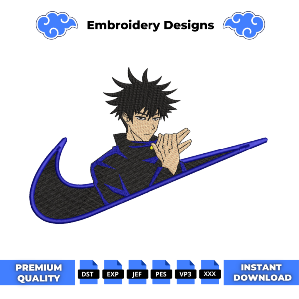 Megumi Swoosh Embroidery Design