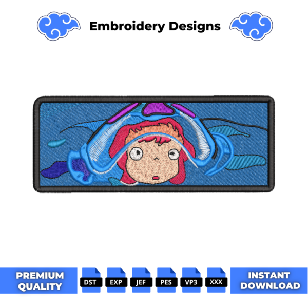 Ponyo Boxed Embroidery Design