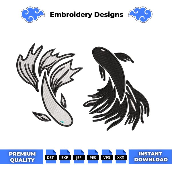 Satoru x Suguru Koi Fish Embroidery Design