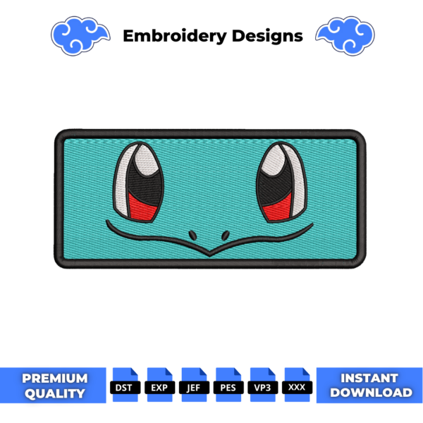 Squirtle Eyes Embroidery Design