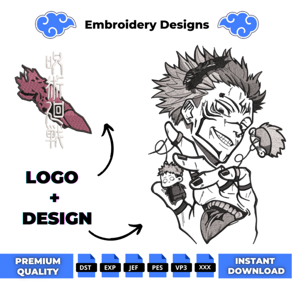 Sukuna and Logo Embroidery Design