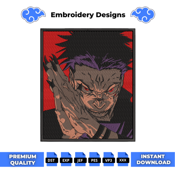 Sukuna Devil Embroidery Design