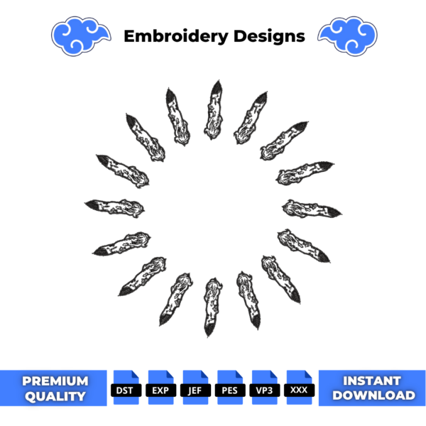Sukuna Finger Circle Embroidery Design