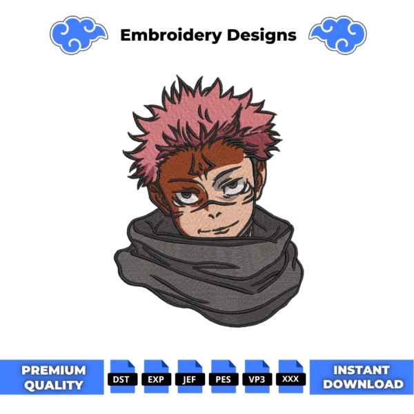 Sukuna Ryomen Anime Embroidery Design