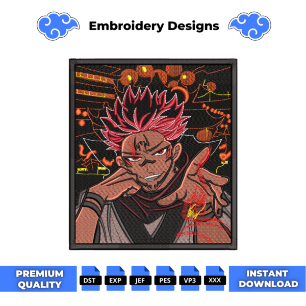 Sukuna Ryomen Embroidery Design