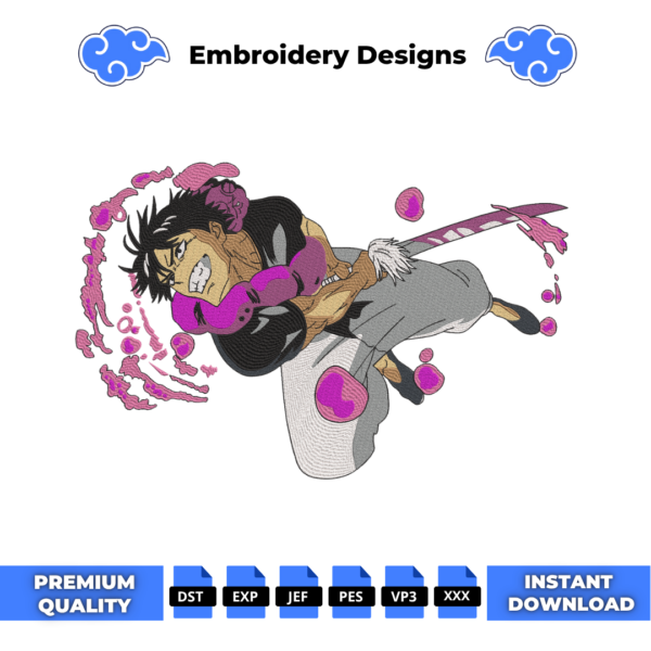 Toji Attack Embroidery Design