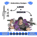 Toji Fushiguro and Logo Embroidery Design