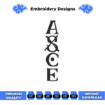 Ace Tatoo Logo One Piece Embroidery Design