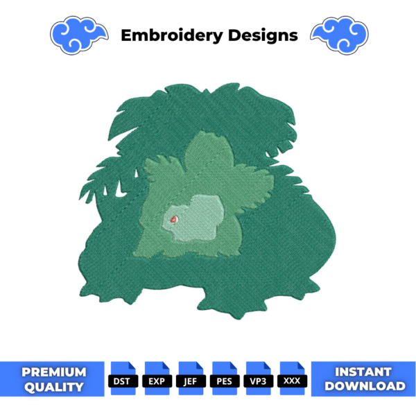 Bulbasaur Evolution Embroidery Design