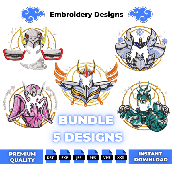 Bundle 5 Saint Seiya Embroidery Design