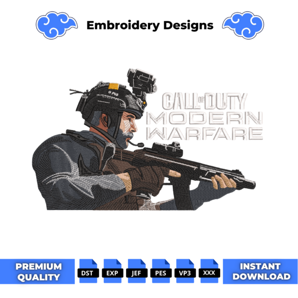 Call of Duty Modern Warfare Embroidery Design
