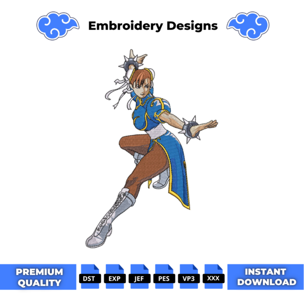 Chun-Li Street Fighter Embroidery Design