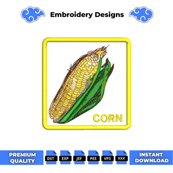 Corn Cap Embroidery Design