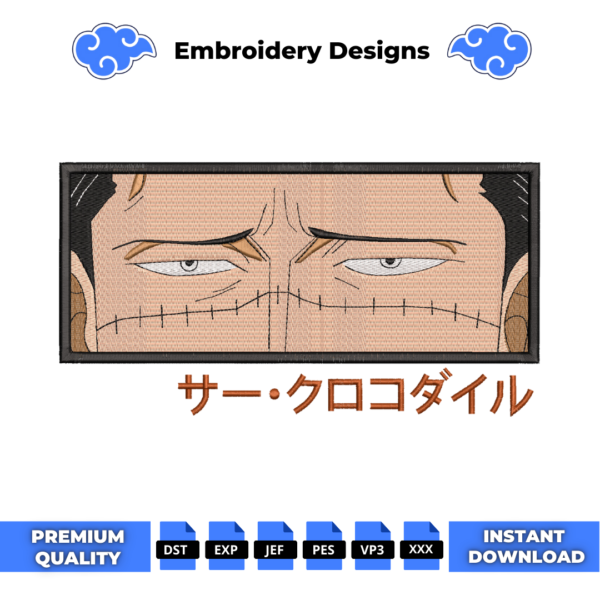 Crocodile Eyes Embroidery Design