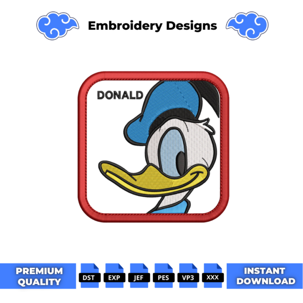 Donald Cap Embroidery Design