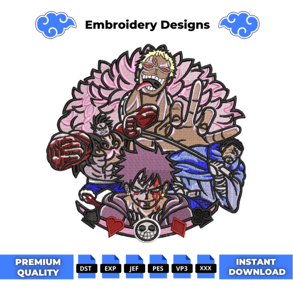 Donquixote Doflamingo Anime Embroidery Design