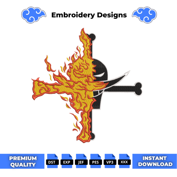 Edward Newgate Fire Logo Embroidery Design