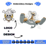 Gear 5 Laugh and Logo Embroidery Design