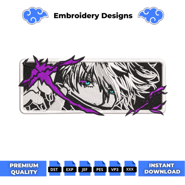 Gojo Boxed Anime Embroidery Design