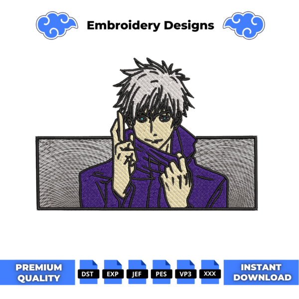 Gojo Fingers Embroidery Design