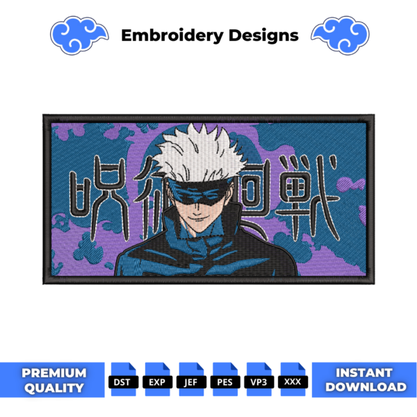 Gojo JJK Embroidery Design