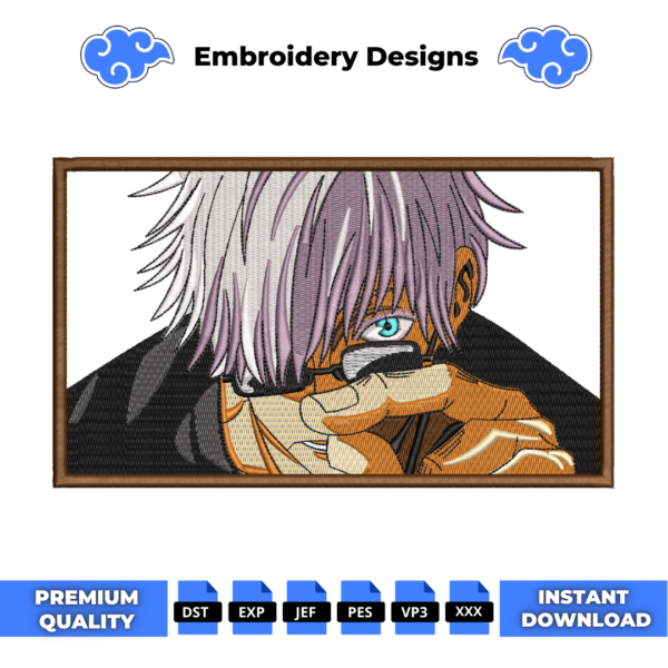 Gojo Satoru Boxed 2 Embroidery Design