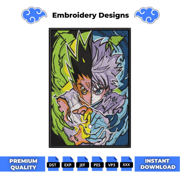 Gon and Killua HxH Embroidery Design