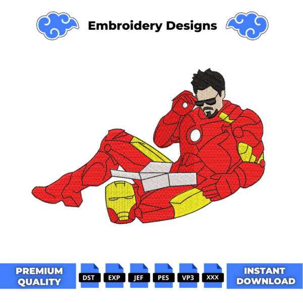 Iron Man Cool Embroidery Design