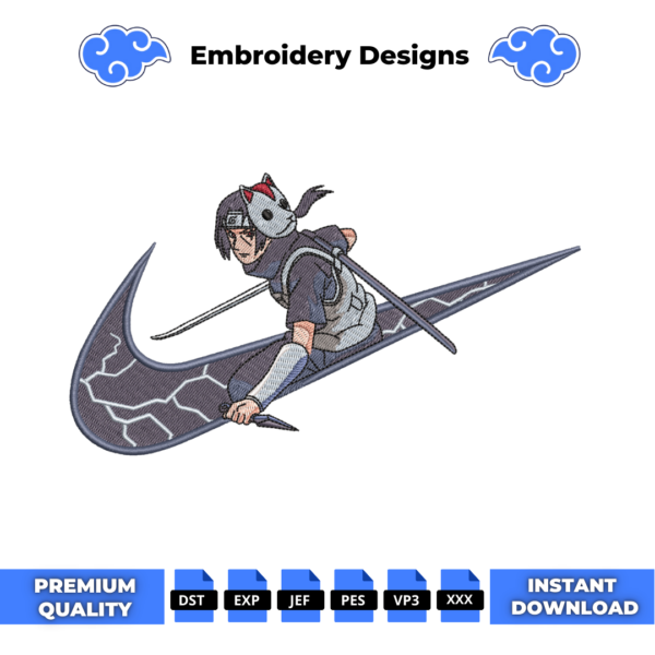 Itachi Naruto Swoosh Embroidery Design
