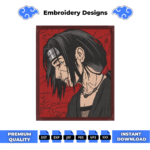 Itachi Red Embroidery Design
