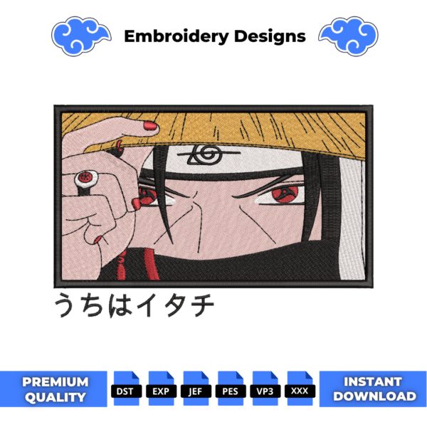Itachi Uchiha Anime Embroidery Design
