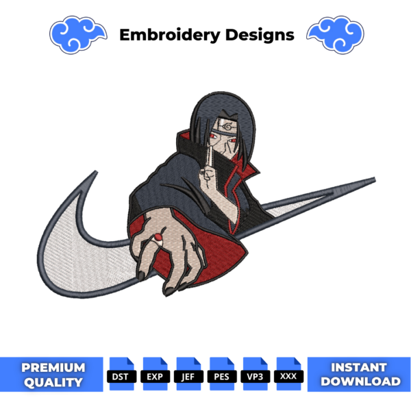 Itachi Uchiha Swoosh Embroidery Design