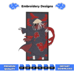 Itachi Uchiha Vertical Embroidery Design