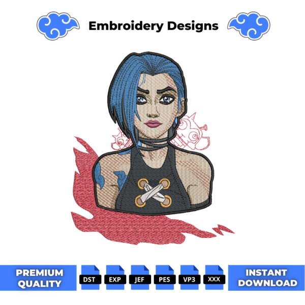 Jinx Arcane Embroidery Design