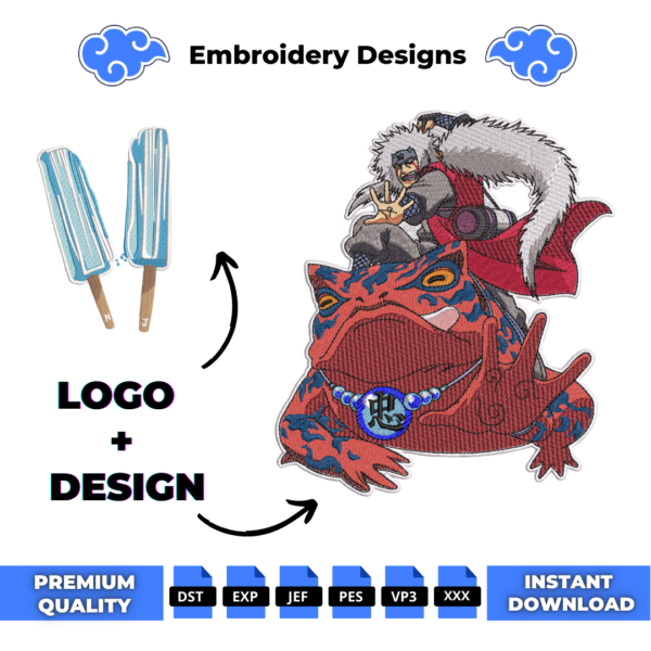Jiraiya and Logo Embroidery Design