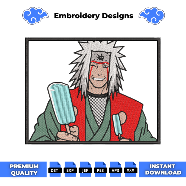 Jiraiya Ice Cream Embroidery Design