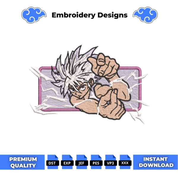 Killua Boxed Anime Embroidery Design