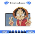 Luffy Embroidery Design