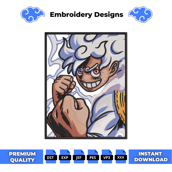 Luffy G5 White Warrior Embroidery Design