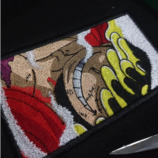 Luffy Gear 5 Drums of Liberation Embroidery Design stitched by a customer
