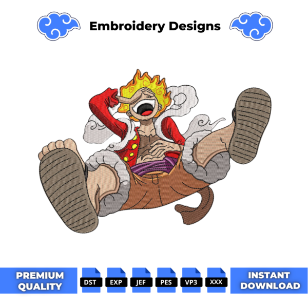 Luffy Joy Boy Embroidery Design