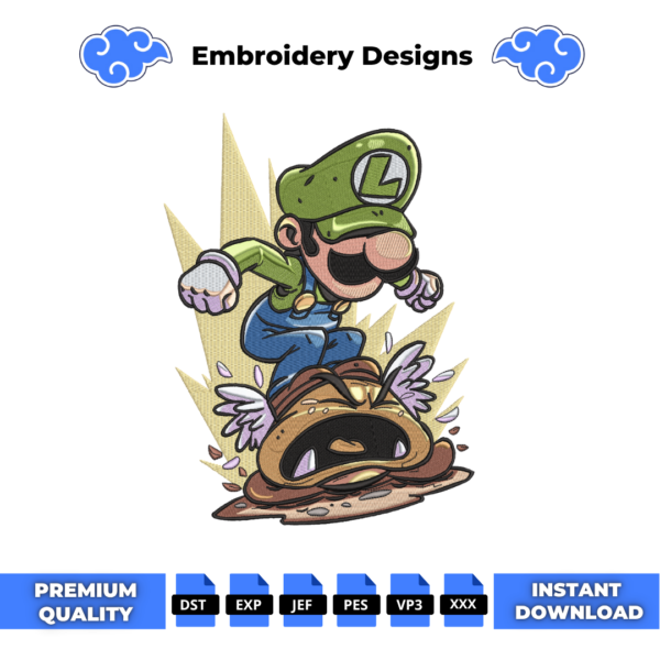 Luigi Embroidery Design