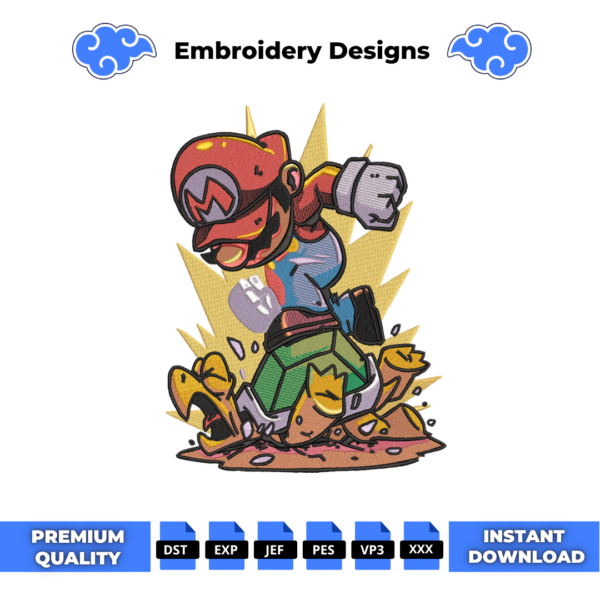 Mario Embroidery Design