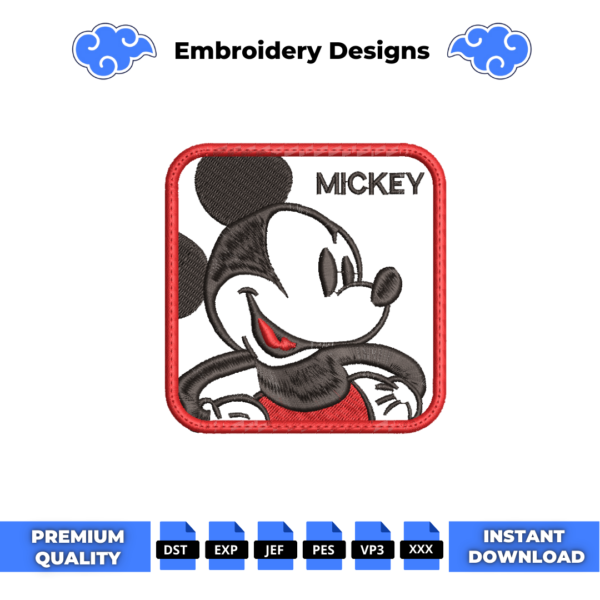 Mickey Mouse Cap Embroidery Design