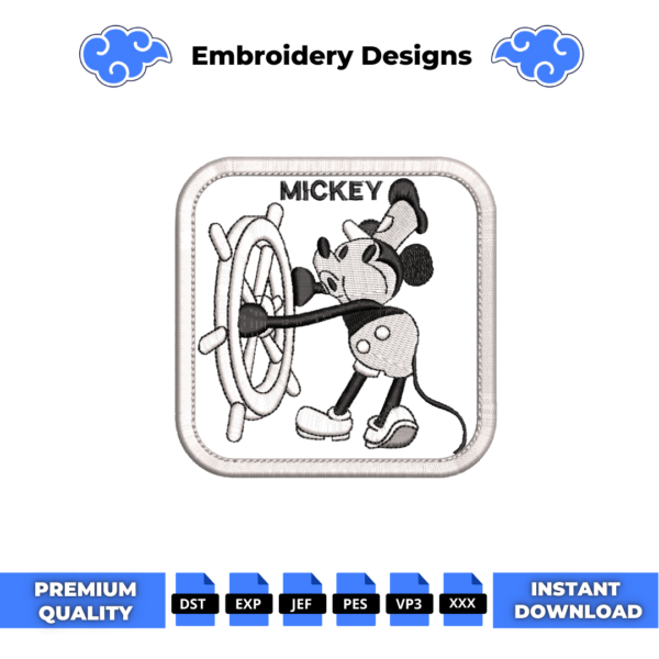Mickey Mouse Vintage Cap Embroidery Design