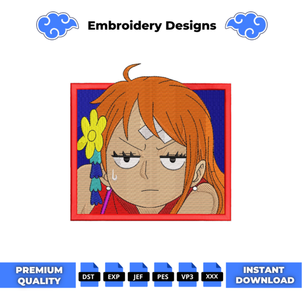 Nami One Piece Anime Embroidery Design