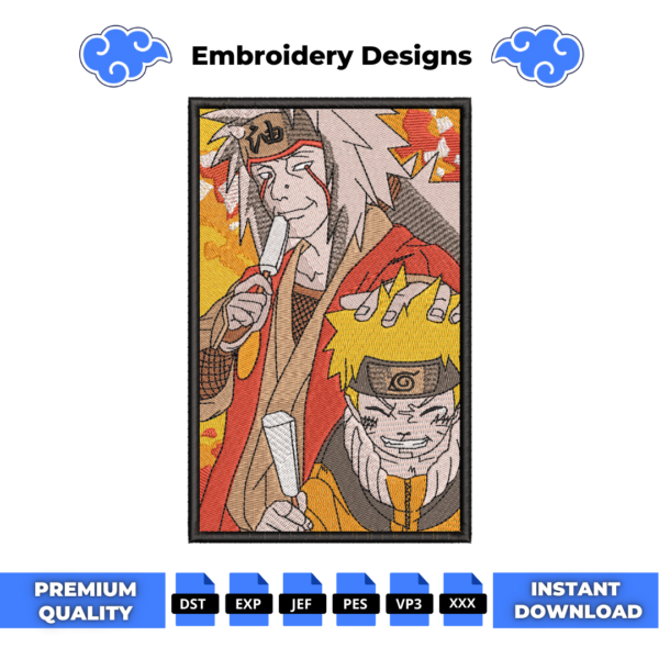 Naruto and Jiraiya Embroidery Design